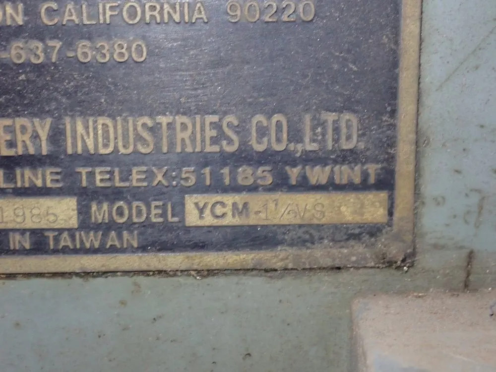 Yci 9" X 42" Vertical Mill - Ycm-1 1/2 Vs