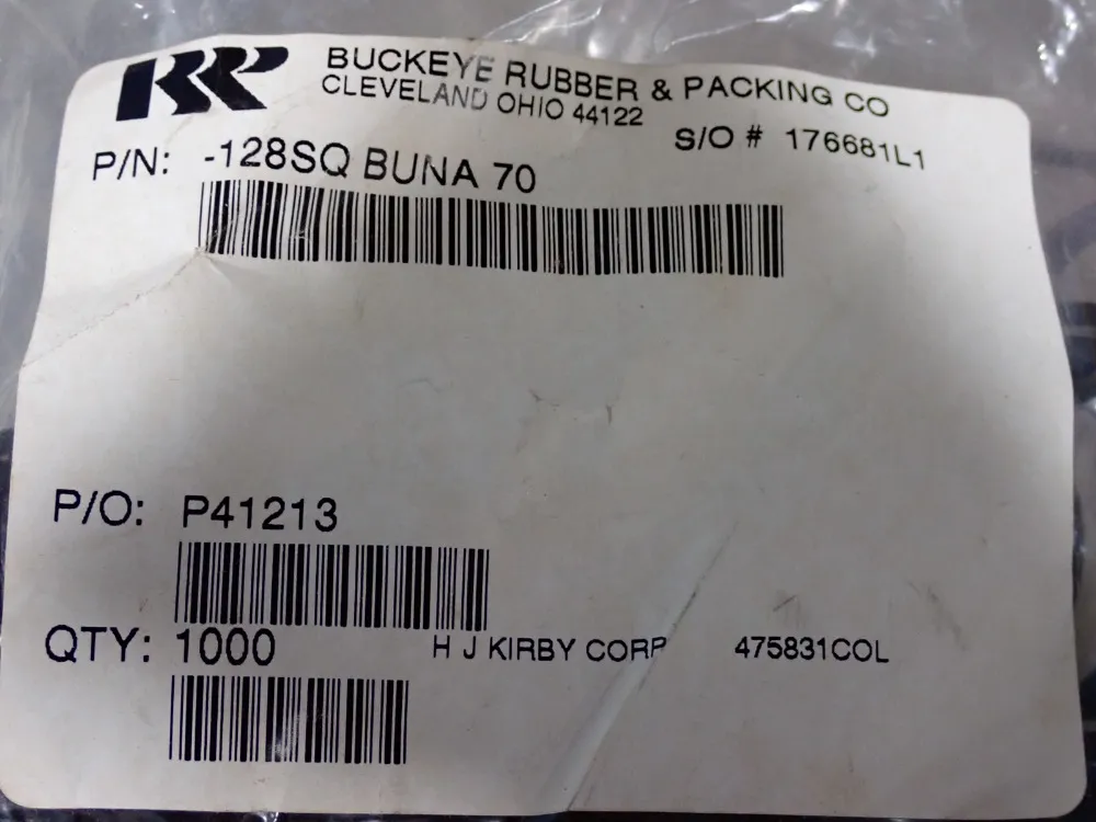 Buckeye Rubber Packing Co. O-rings, Qty: 4