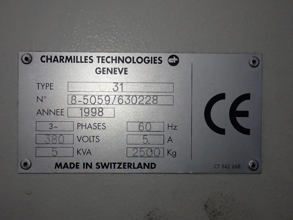 Charmilles 15 1/2" X 19 1/2" Edm - Roboform 31