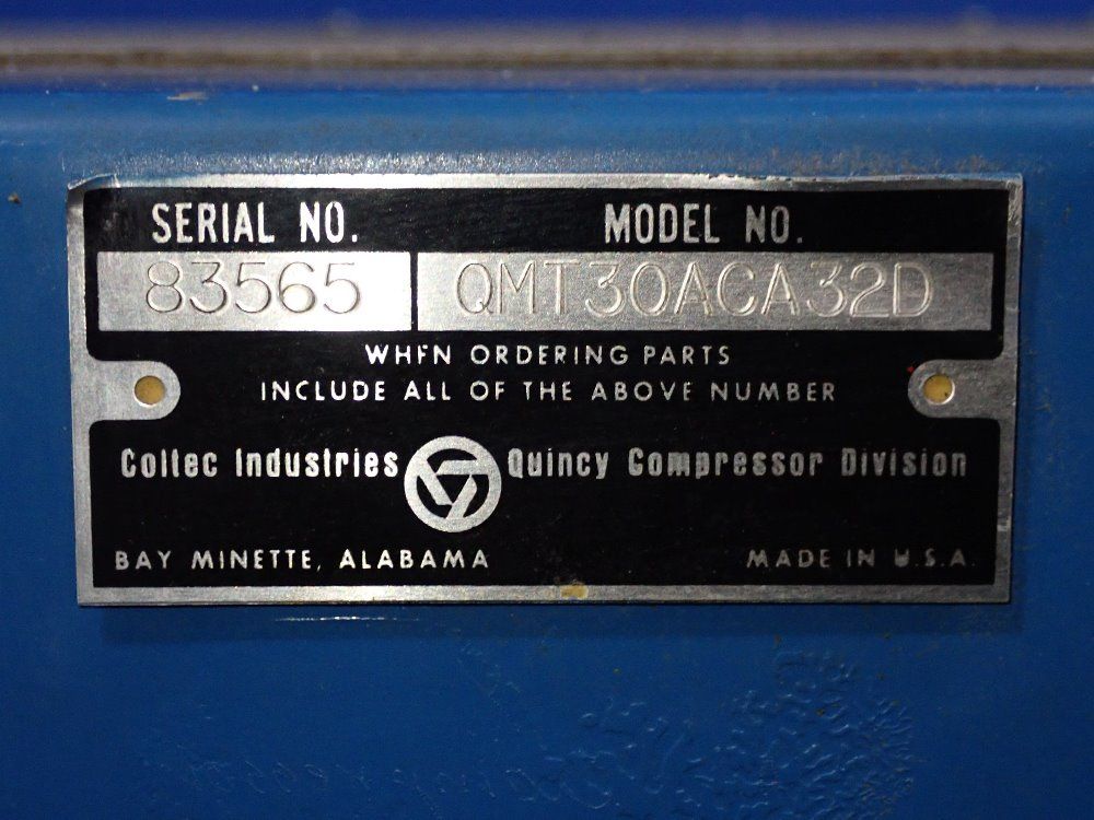 Quincy Air Compressor - Qmt30aca32d