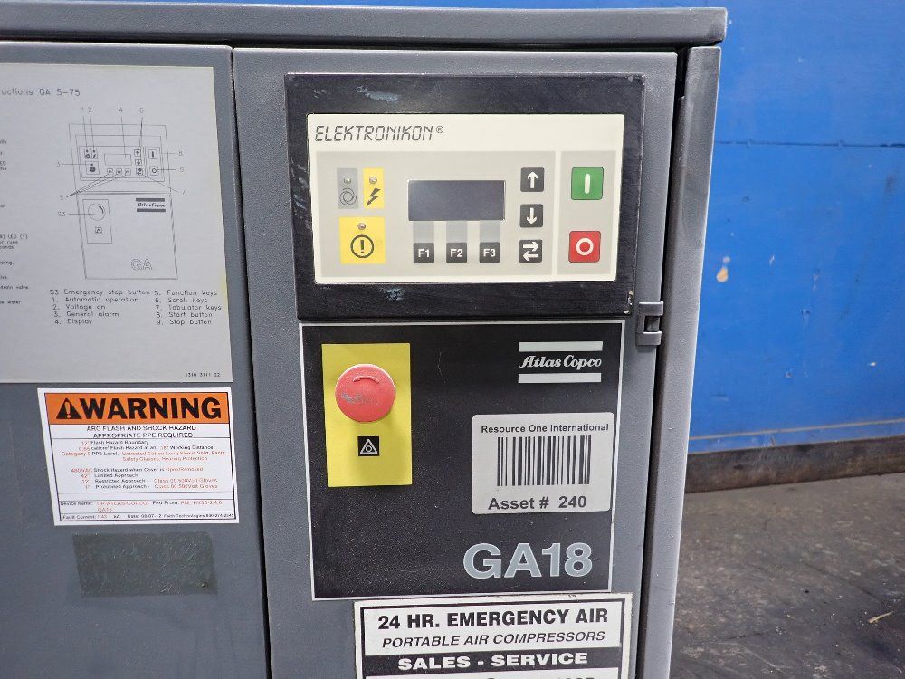 Atlas Copco 25 Hp Air Compressor - Ga-18