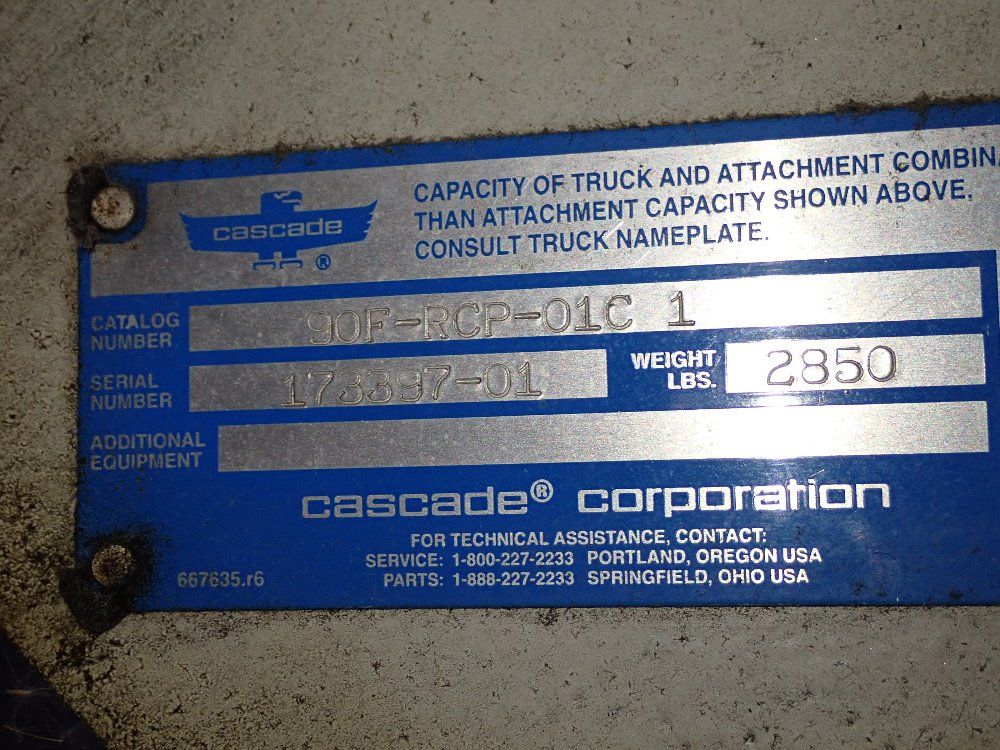 Cascade 9000 Lbs Forklift Clamp - 90f-rcf-01c-1