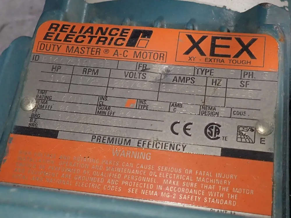 Reliance Electric 1 Hp Motor - P14g7516n-bb