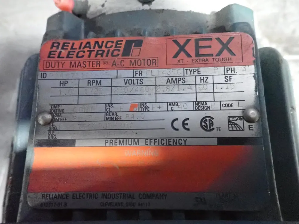 Reliance Electric 1 Hp Motor - P14g7516n-bb