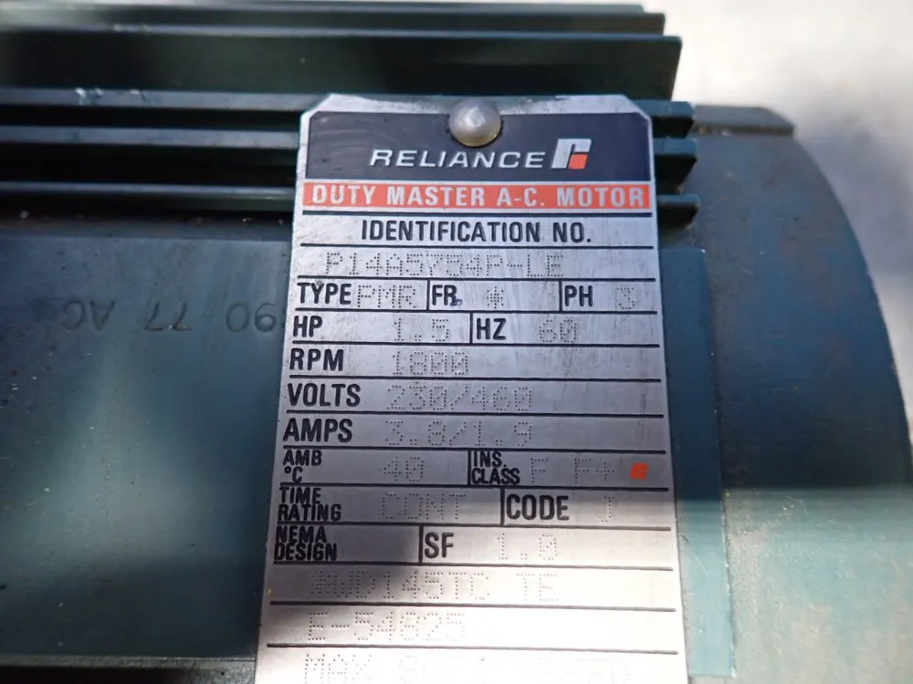 Reliance Electric 1.5 Hp Motor - P14a5754p-le