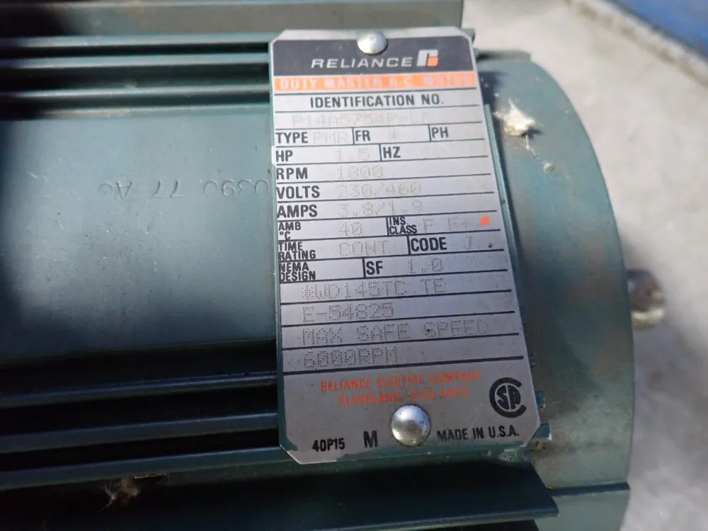 Reliance Electric 1.5 Hp Motor - P14a5754p-le