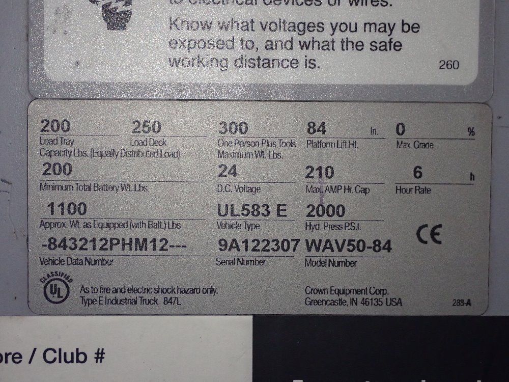 Crown 200/300 Lbs Work Assist Vehicle - Wav50-84