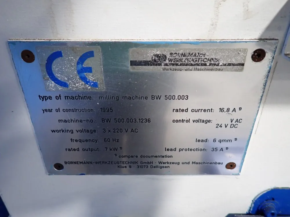 Bornemann Werkzeugtechnik 41" Milling Machine - Bw 500.003