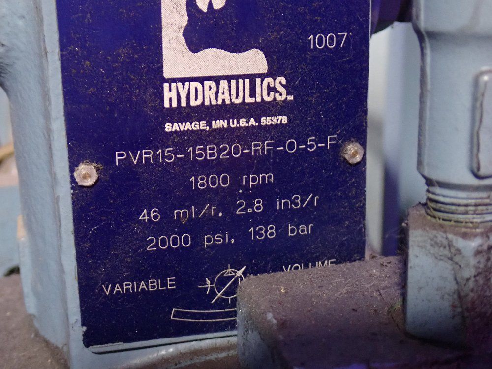 Egs 7.5 Hp Hydraulic Unit With Controller - Pur15-15b20-rf-0-5-f