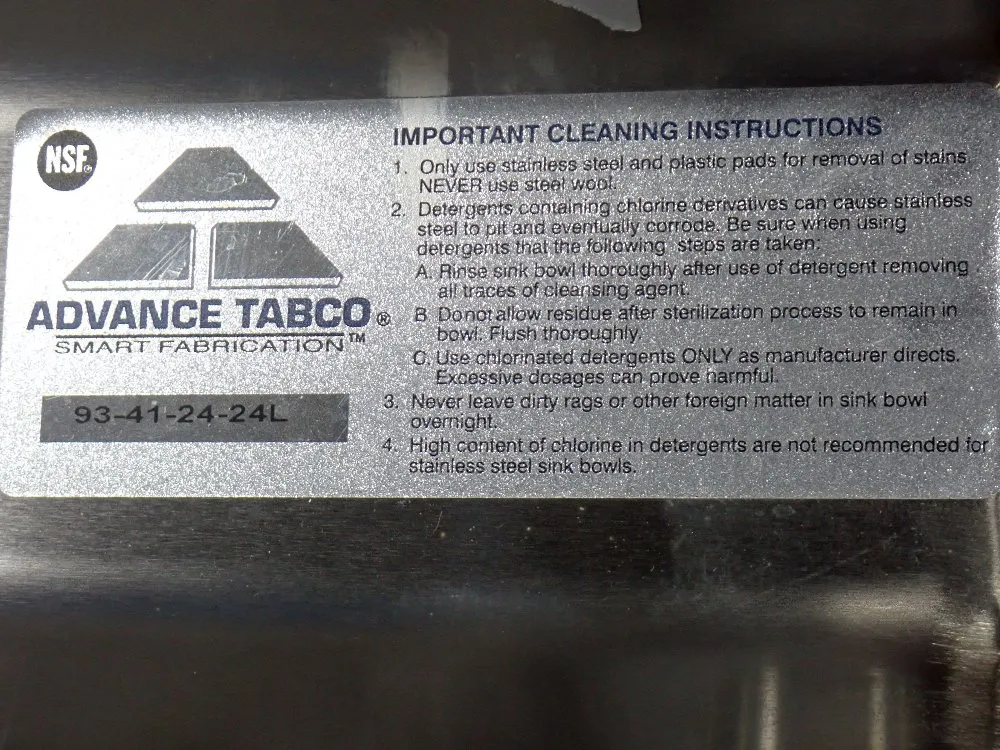 Advance Tabco 24"x12" Sink - 93-41-24-24l