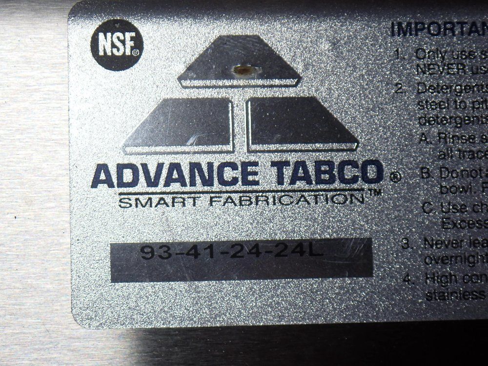 Advance Tabco 24"x12" Sink - 93-41-24-24l