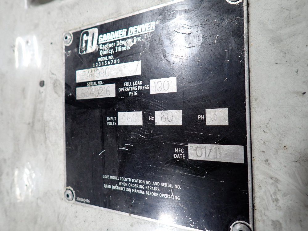 Gardner Denver 75 Hp Air Compressor - Eam99c