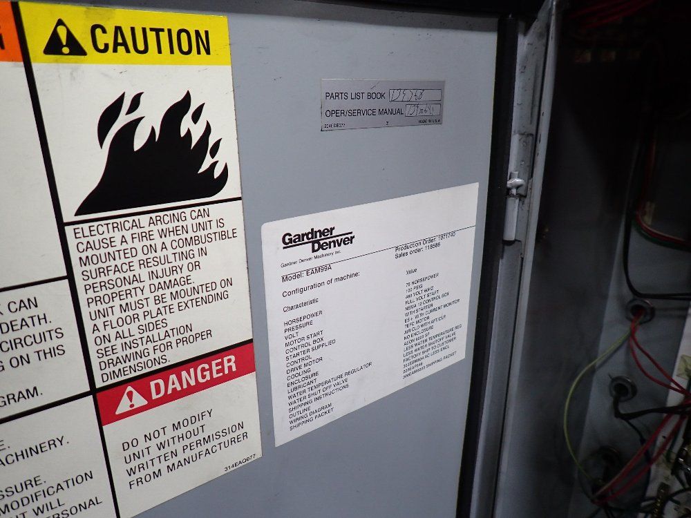 Gardner Denver 75 Hp Air Compressor - Eam99a