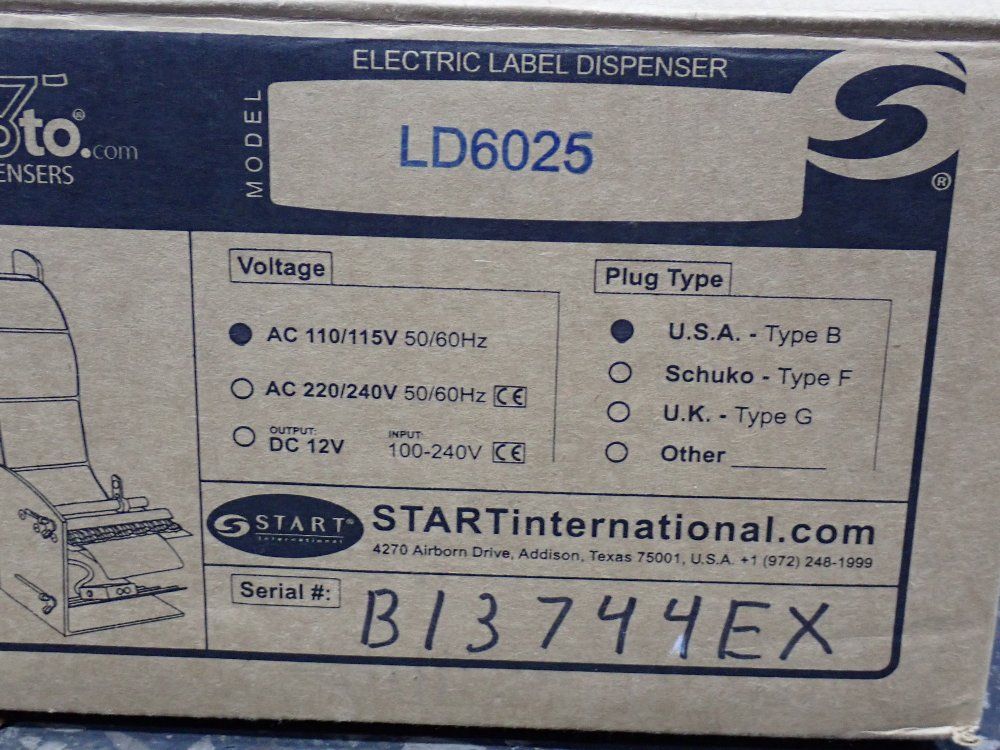 Start International Electric Label Dispenser - Ld6025