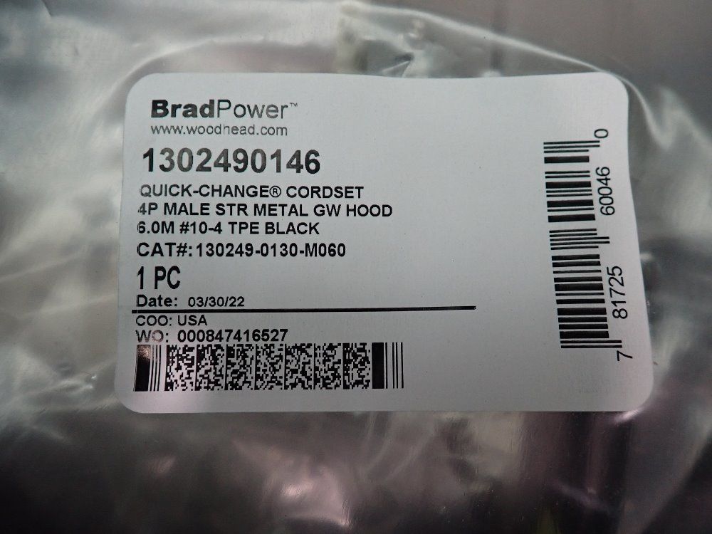 Woodhead/molex 3 Quick-change Cordsets - 1302490146