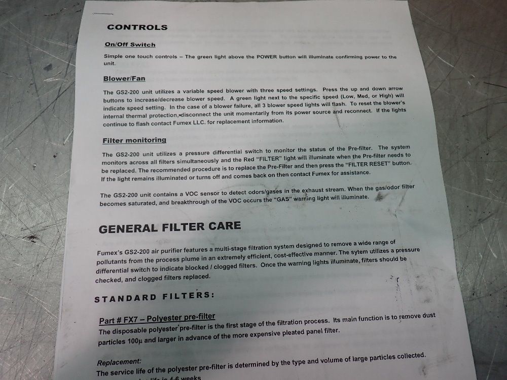 Fumex 2 Air Filter Cartridges - Fx1