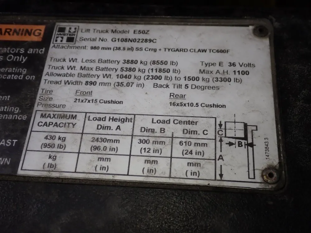 Hyster 950 Lbs Electric Forklift - E50z