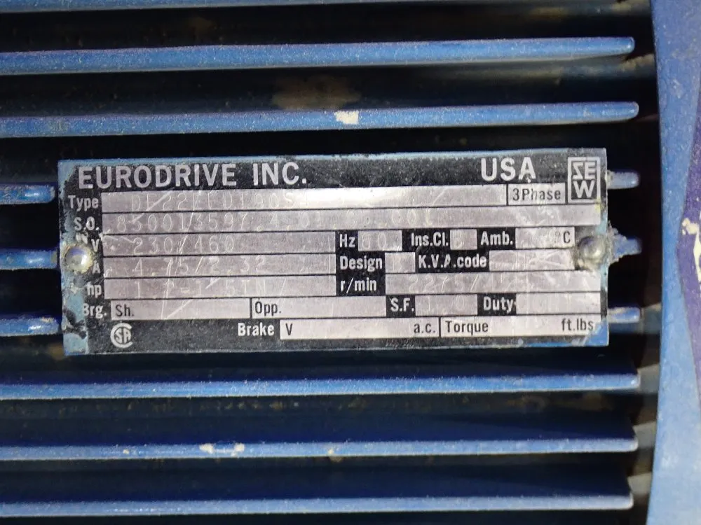 Eurodrive, Inc 1.2 Hp Gear Drive
