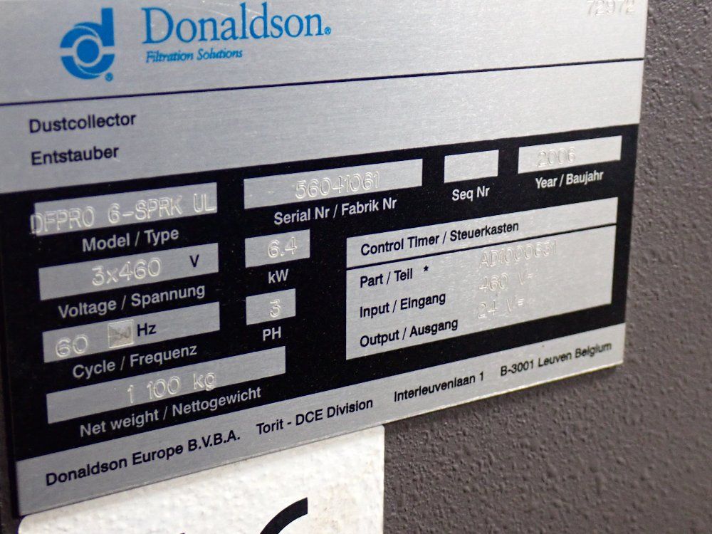 Bystronic / Torit Dust Collector - Dfpro 6-sprk U