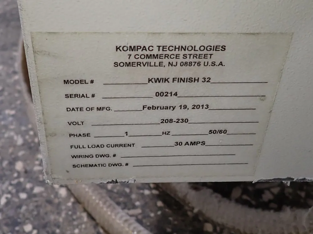 Kompac Technologies 32 1/2"x13" Opening Uv Coating System - Kwik Finish 32