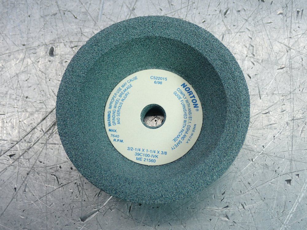 Norton 3/2-1/4x1-1/4x3/8 Grinding Wheels 3 Pkgs - 39c100-ivk