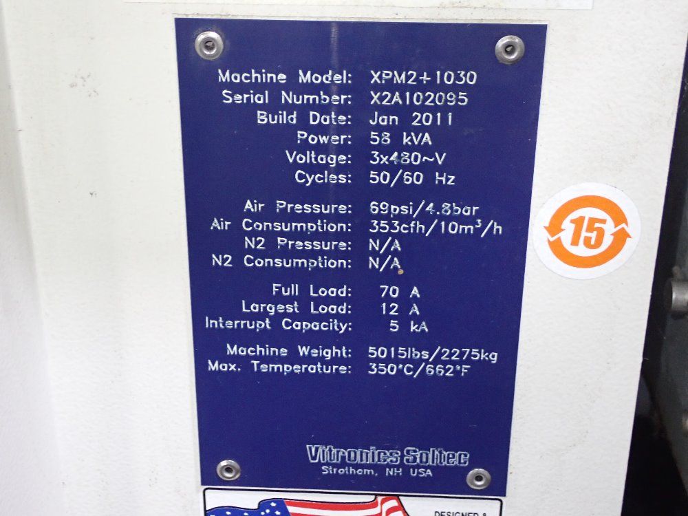 Vitronics Soltec 662°f Curing Oven - Xpm2+1030