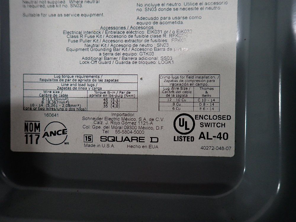 Square D/hoffman Safety Switch