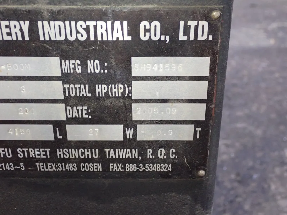 Cosen 13 1/2" X 25" Horizontal Band Saw - Sh-500m