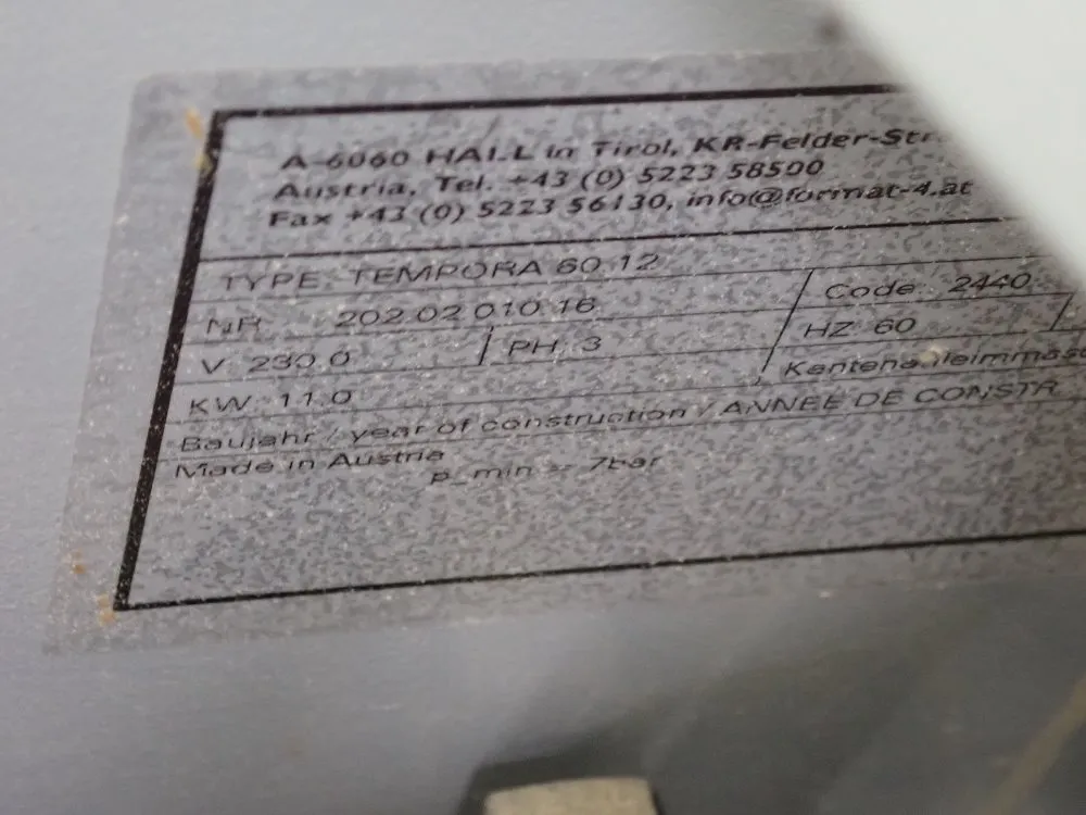 Format 195" Edge Bander - Tempora 60 12