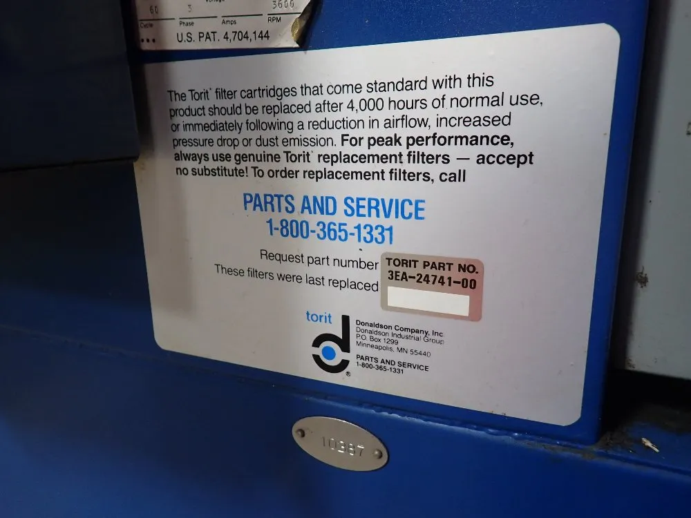 Donaldson Torit 3 Hp Dust Collector - Vs-1200