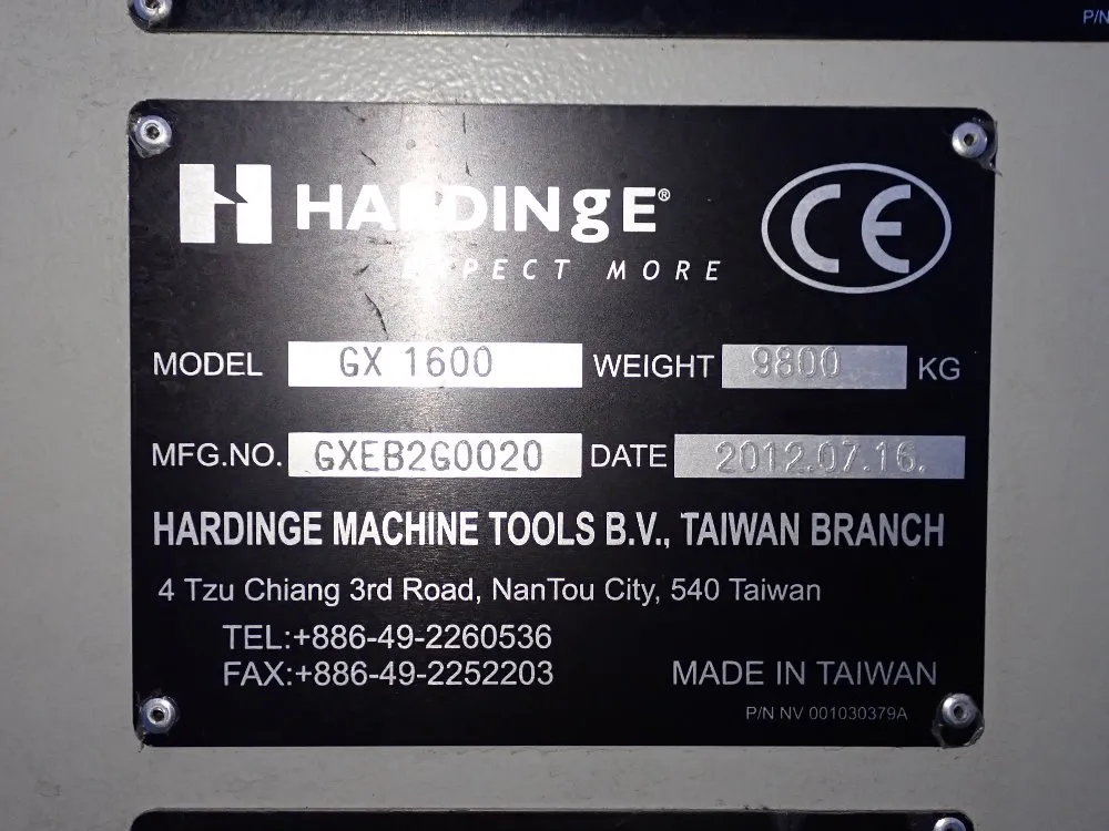 Hardinge 27 1/2" X 67" Cnc Vmc - Gx 1600