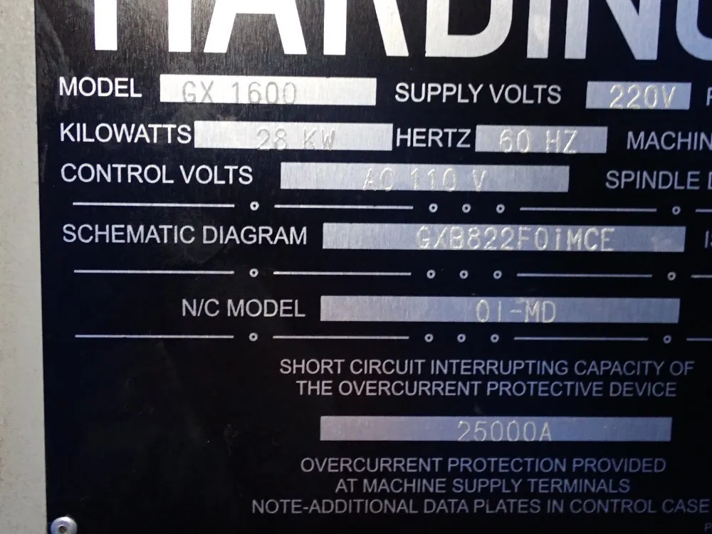 Hardinge 27 1/2" X 67" Cnc Vmc - Gx 1600