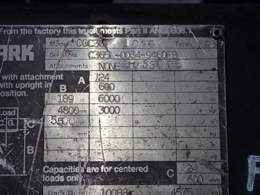 Clark 6000 Lbs Propane Forklift - Cgc30