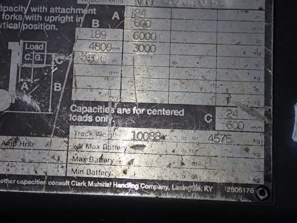 Clark 6000 Lbs Propane Forklift - Cgc30