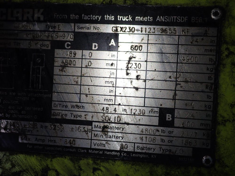 Clark 4800 Lbs Electric Forklift - Gex30