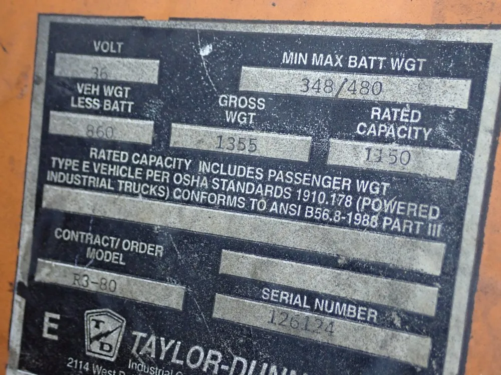 Taylor-dunn 1150 Lbs Electric Cart - R3-80