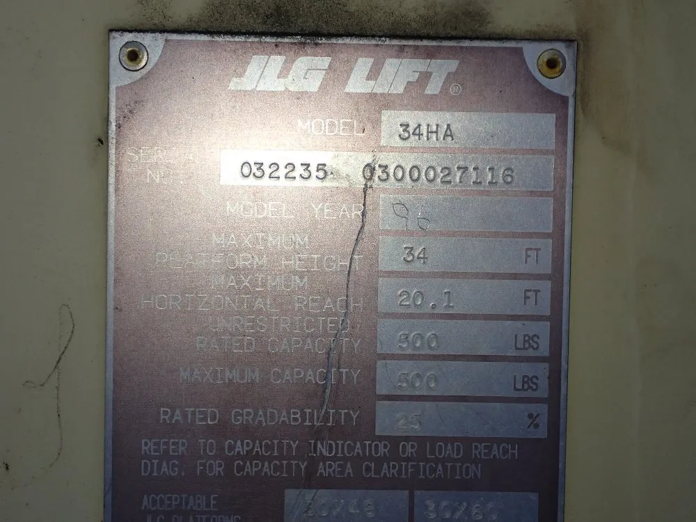Jlg 500 Lbs Boom Lift - 34ha
