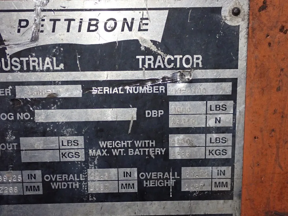 Pettibone Industrial Tractor - 460d-1b
