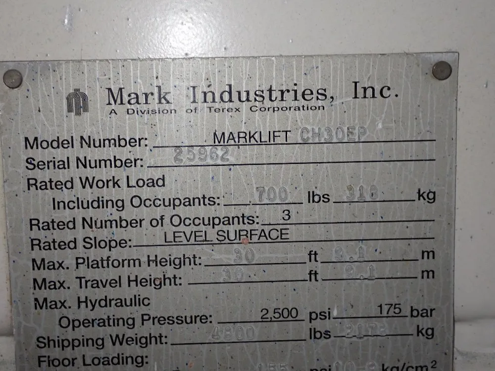 Marklift 700 Lbs Scissor Lift - Marklift Ch30ep