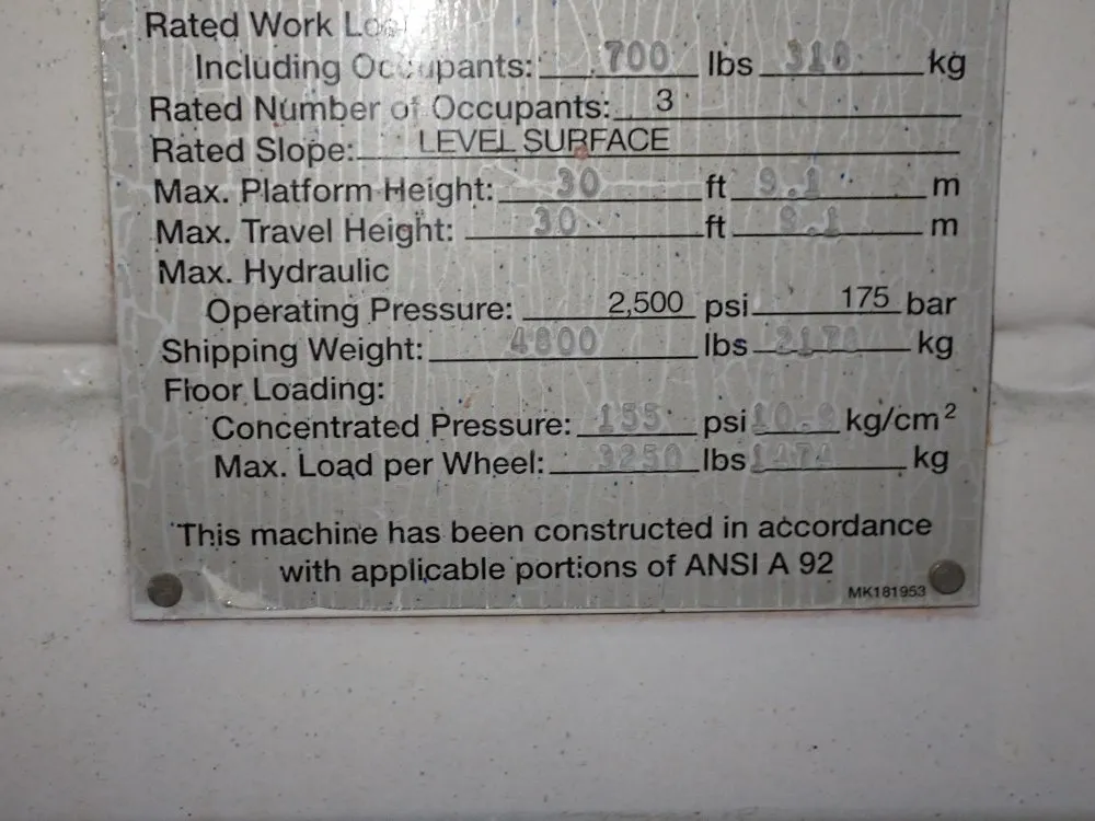 Marklift 700 Lbs Scissor Lift - Marklift Ch30ep