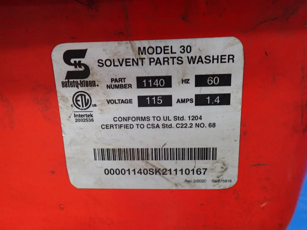 Safety Kleen Parts Washer - 30