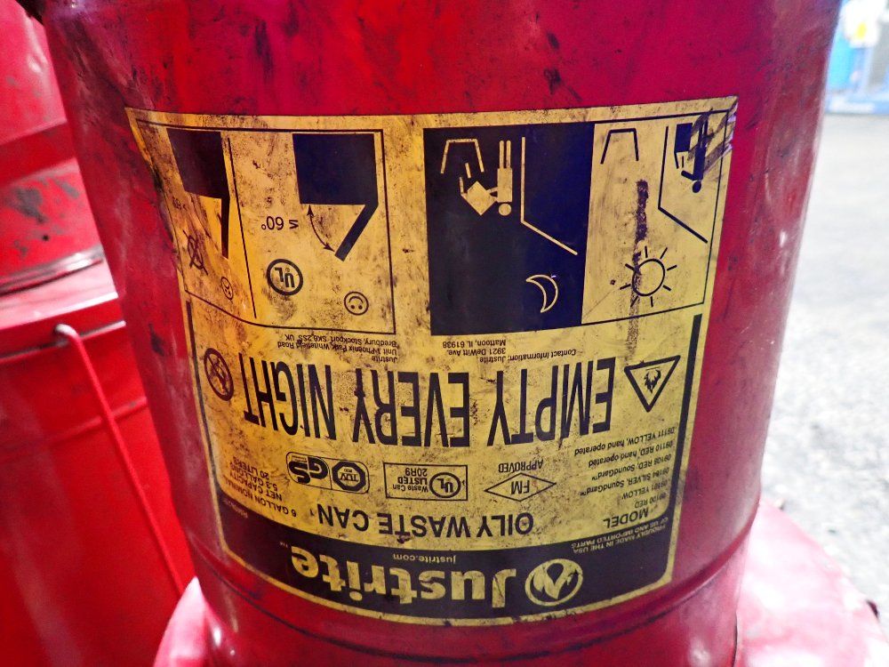 Justrite 21 Gal, 6 Gal Waste Cans