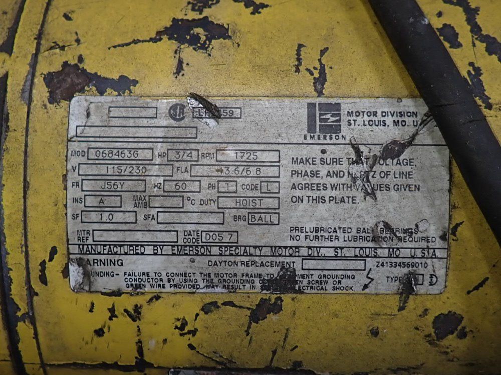 Vulcan-hoist 1000 Lbs Electric Chain Hoist - L1a1422