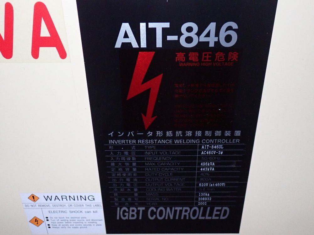 Nas Toa Co Ltd 496kva Welding Controller - Ait-846