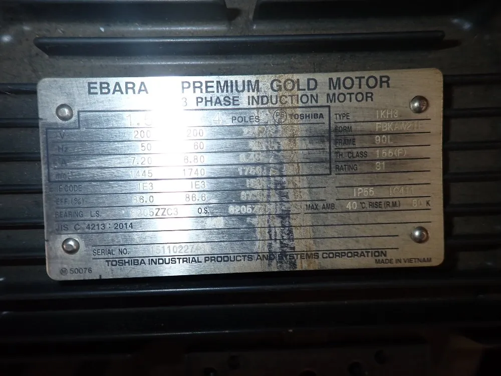 Toshiba 1.5 Kw Motor