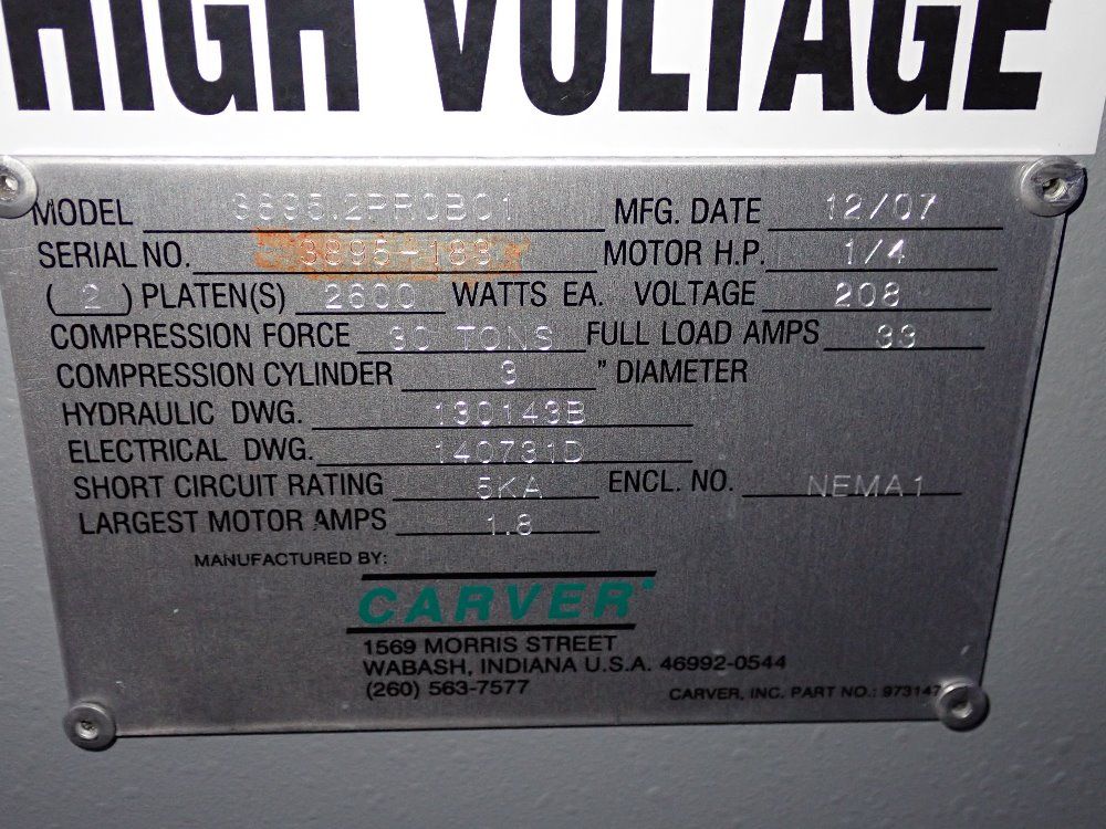 Carver 30 Ton 4-post Press - 3895 2prob01