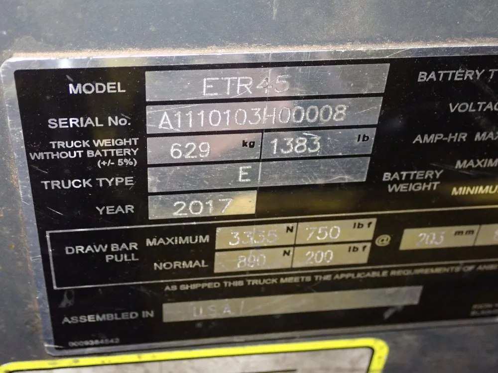 Linde 750 Lbs Tugger - Etr45