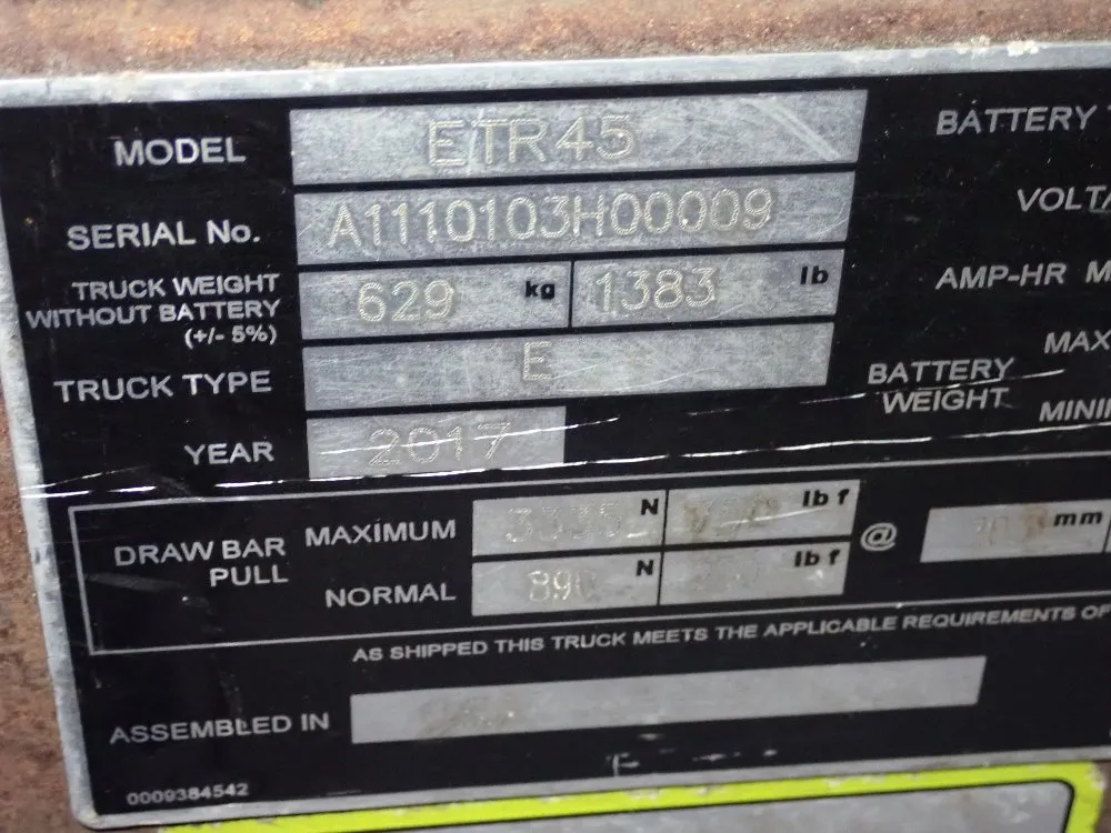 Linde 750 Lbs Tugger - Etr45