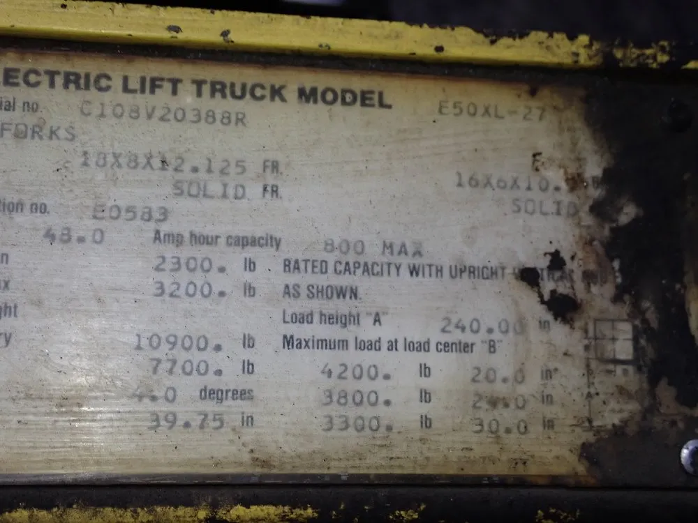 Hyster 4200 Lbs Electric Forklift - E50xl-27