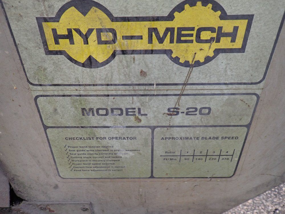Hyd-mech Horizontal Band Saw - Model S-20